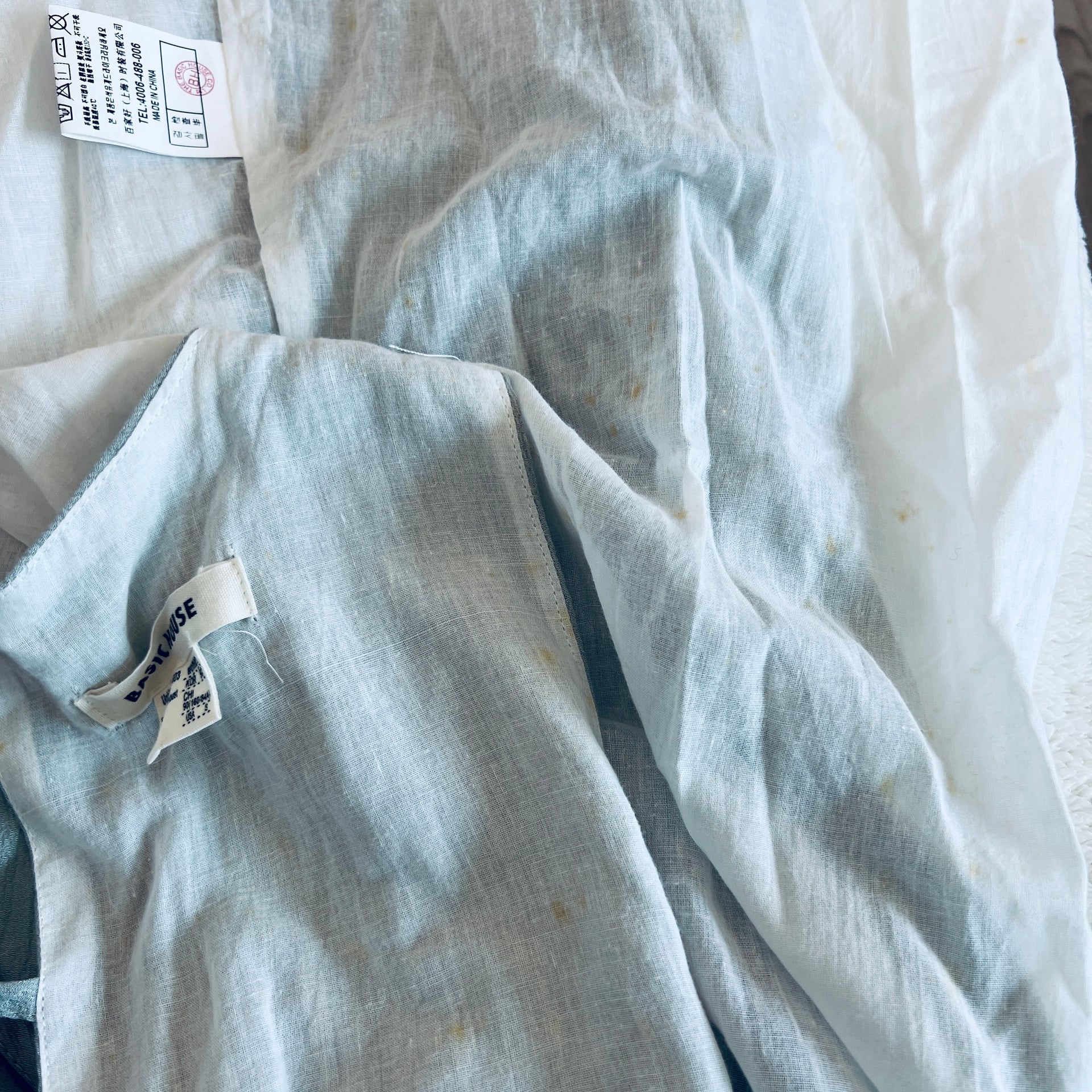 Basic House Sage Green Cotton Blend Midi Dress – Size S (Adjustable Waist) 5
