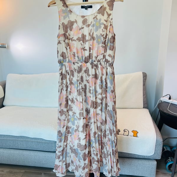 La Chapelle Sport Floral Pleated Maxi Dress - Size S