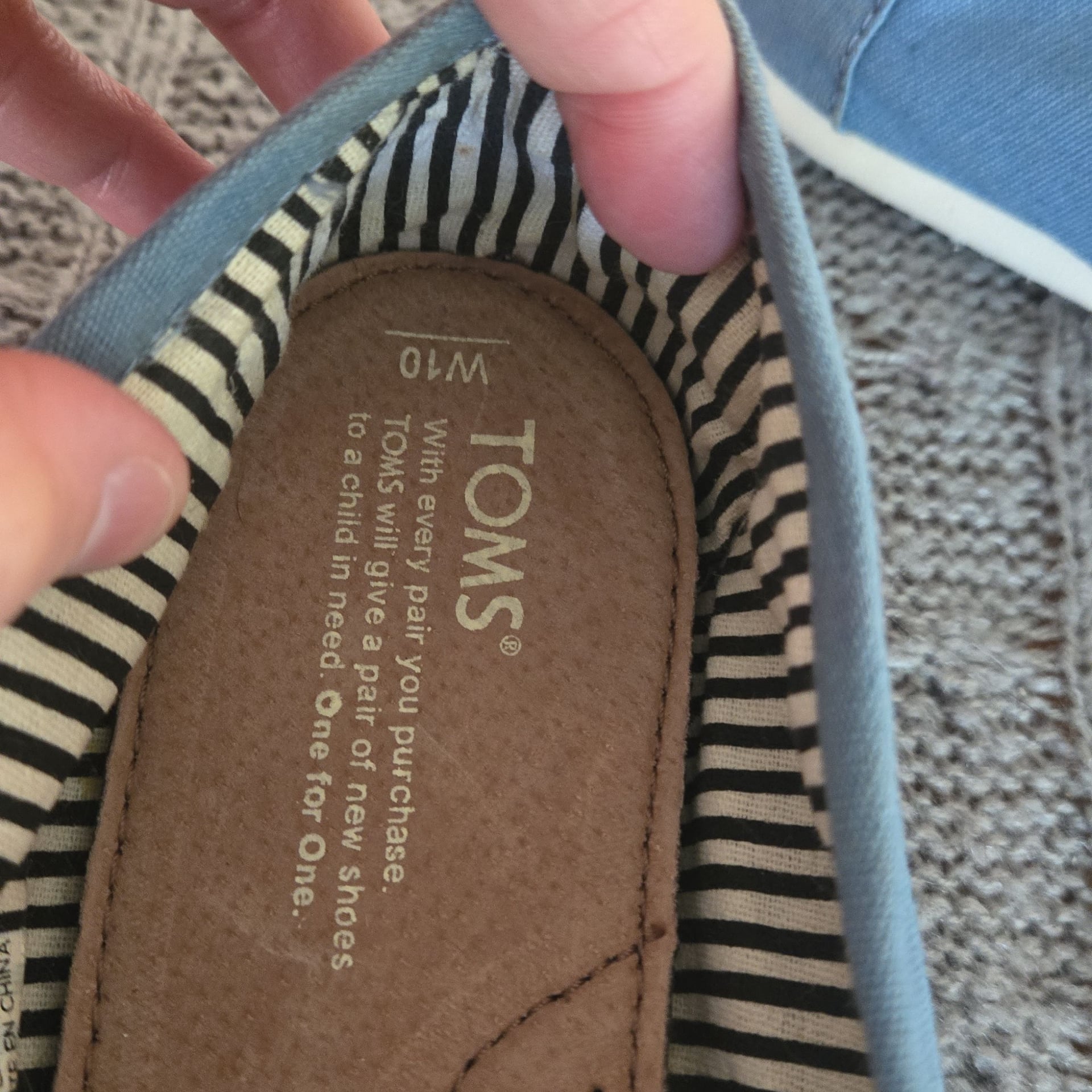 TOMS - Women's Classic Alpargata Canvas Slip-On Shoes - Size 10 - Blue 4