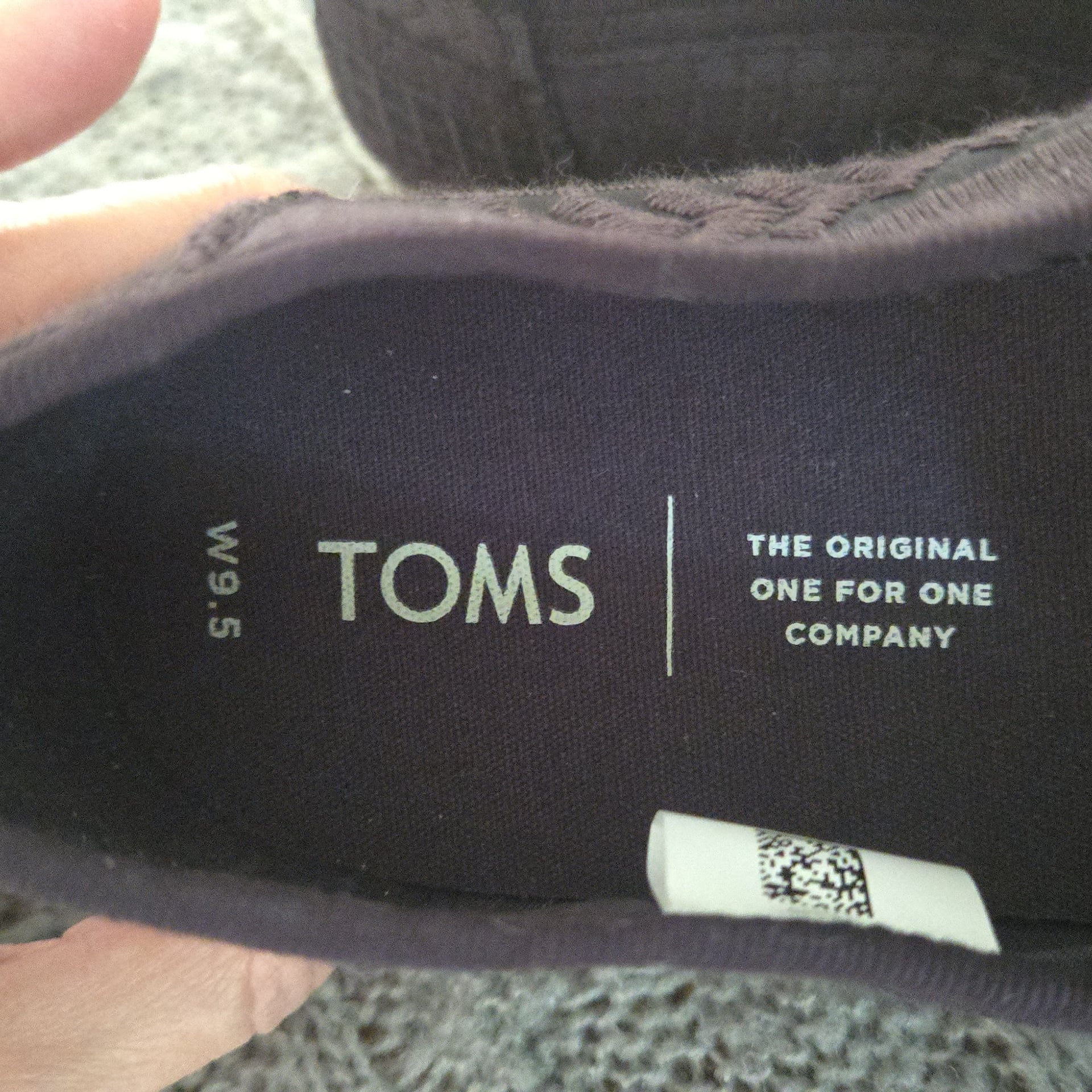 TOMS - Women's Black Lace Alpargata Slip-On Shoes - Size 9.5 6