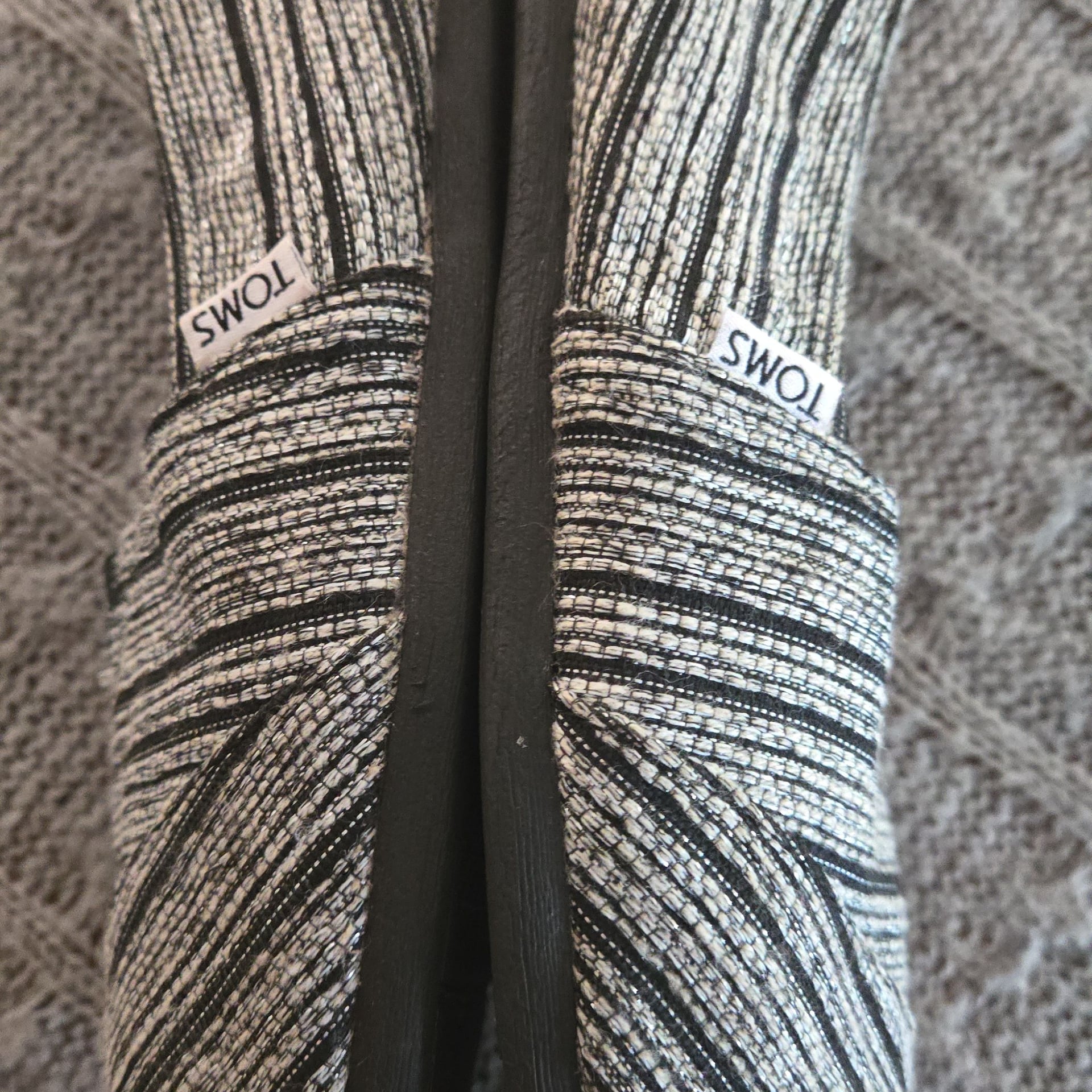 TOMS - Women's Alpargata shoes - Size 10 - black/silver shiny 11