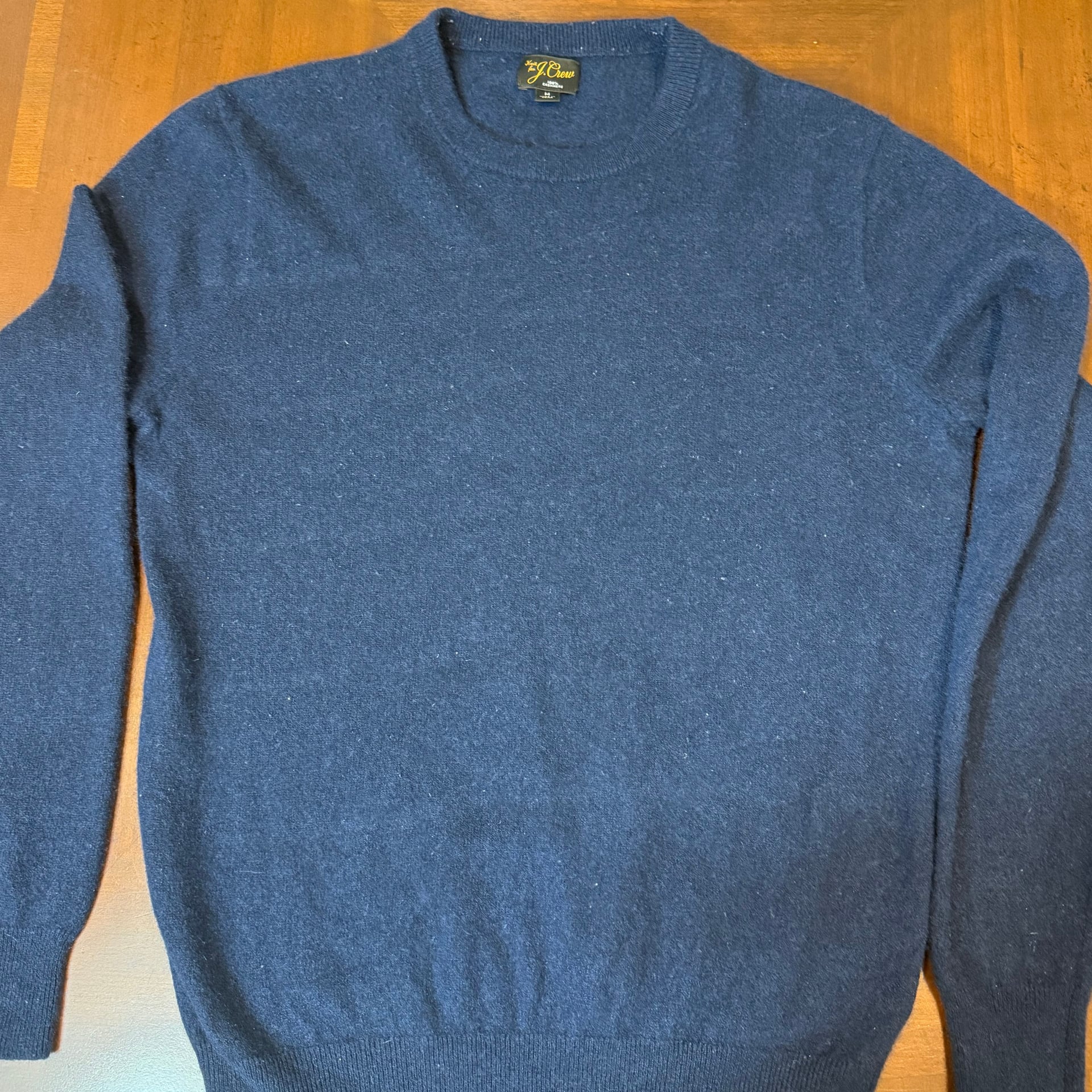 J. Crew Cashmere Crewneck Sweater in Navy Blue 2