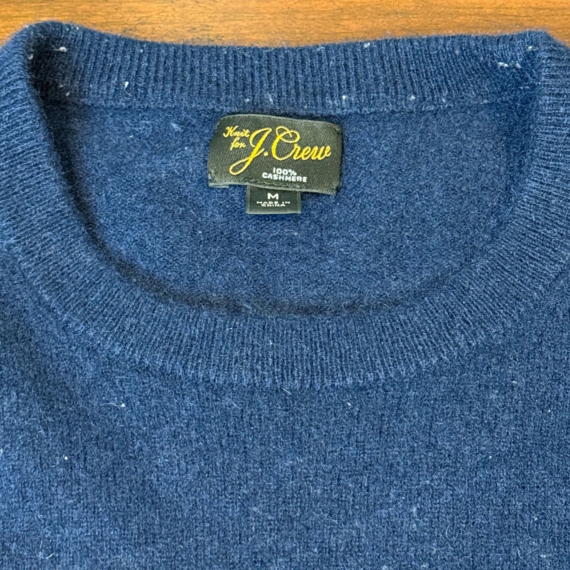 J. Crew Cashmere Crewneck Sweater in Navy Blue 1