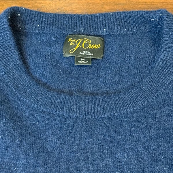 J. Crew Cashmere Crewneck Sweater in Navy Blue