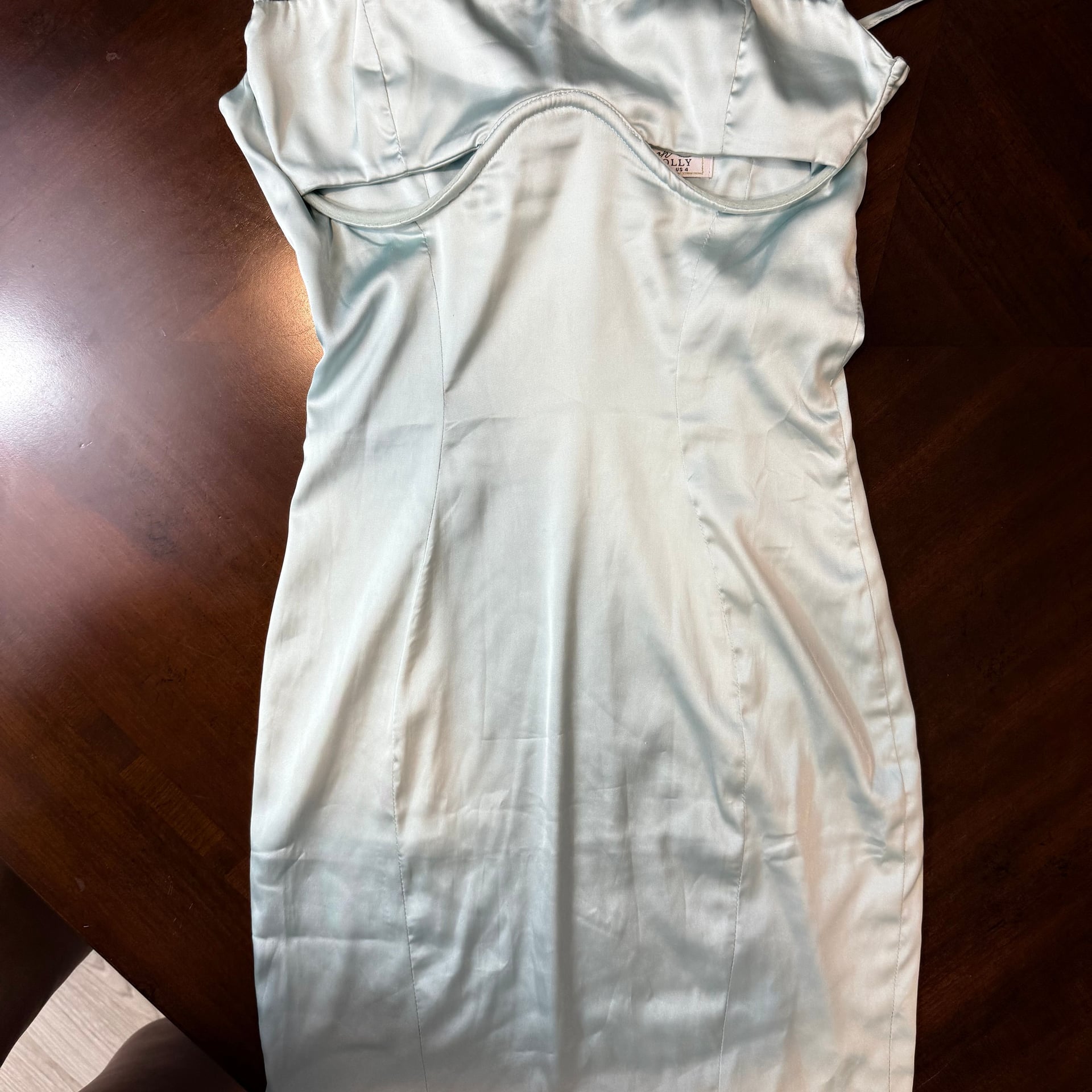 Oh Polly Ruched Seafoam Blue Mini Bodycon Dress 2