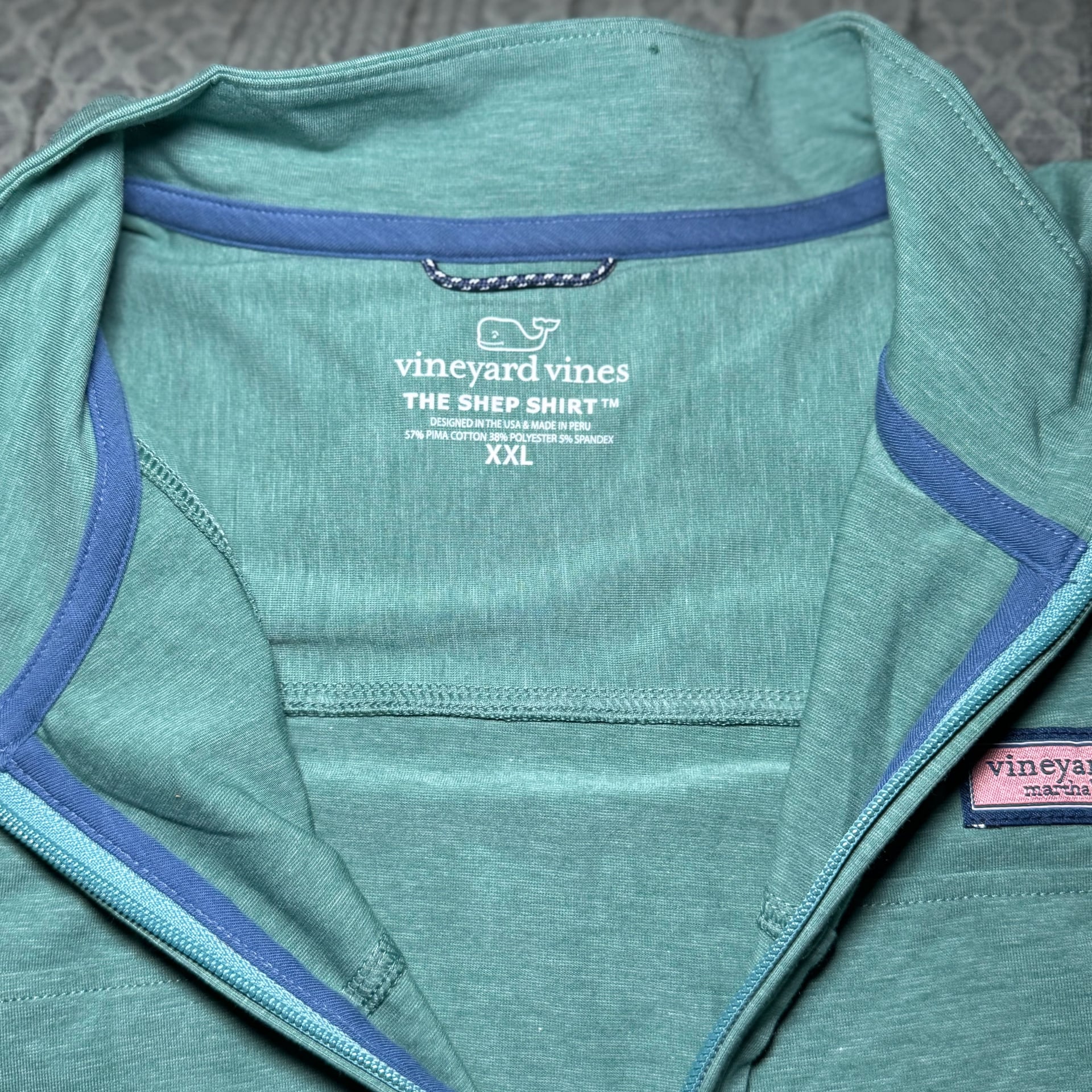 Vineyard Vines Quarter-Zip Pullover Men's Size XXL Heather Teal 4