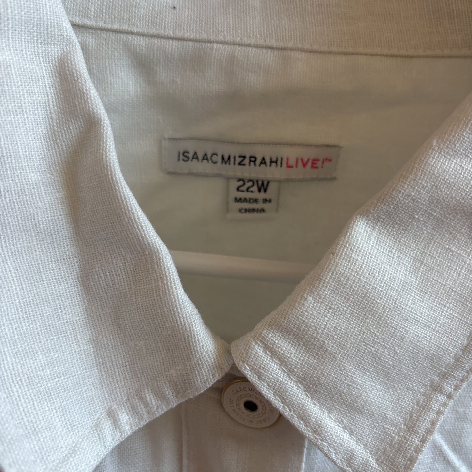 Isaac Mizrahi Live! White Button-Up Linen Blend Jacket - Size 22W 3