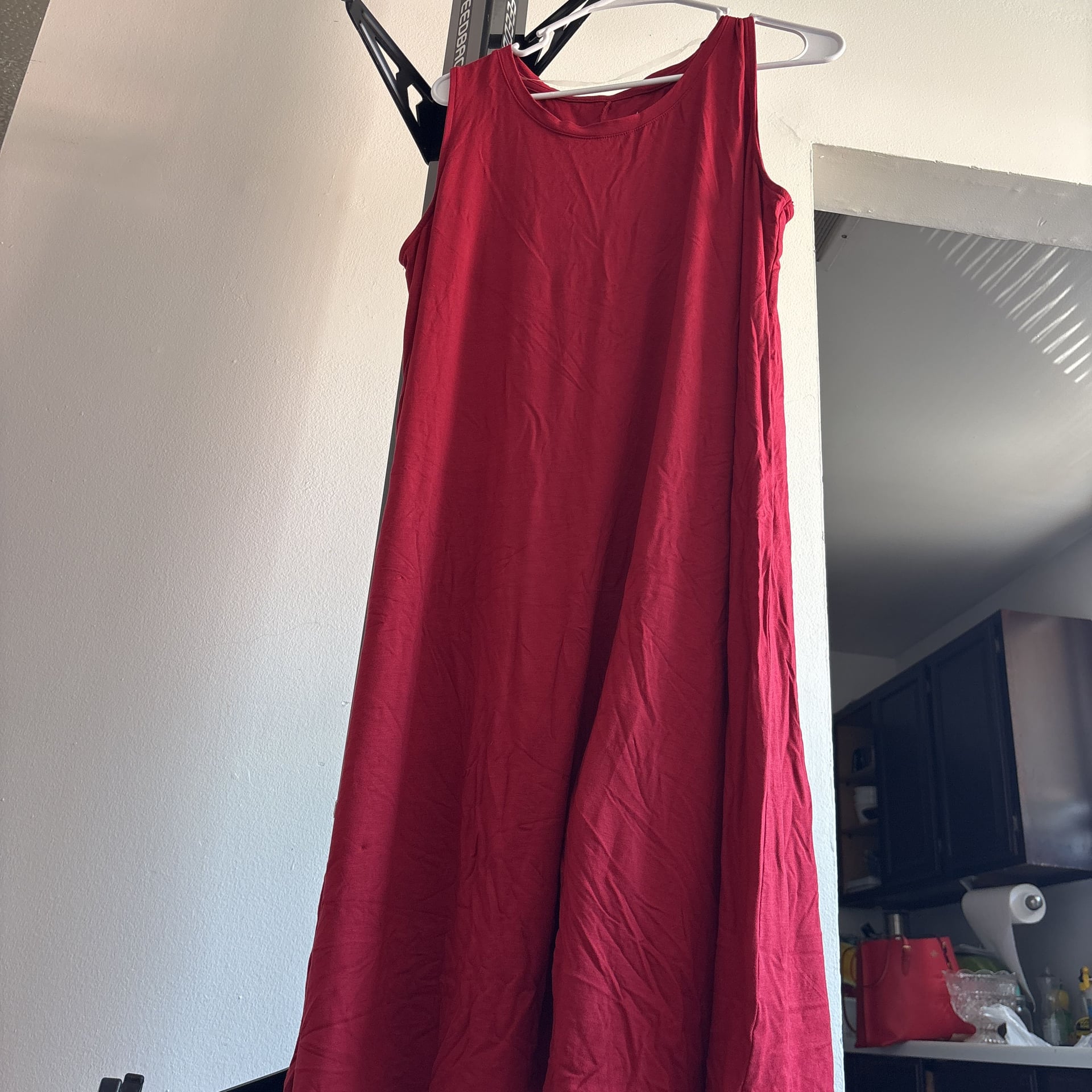 Women's Red Sleeveless Mini Shift Dress 2