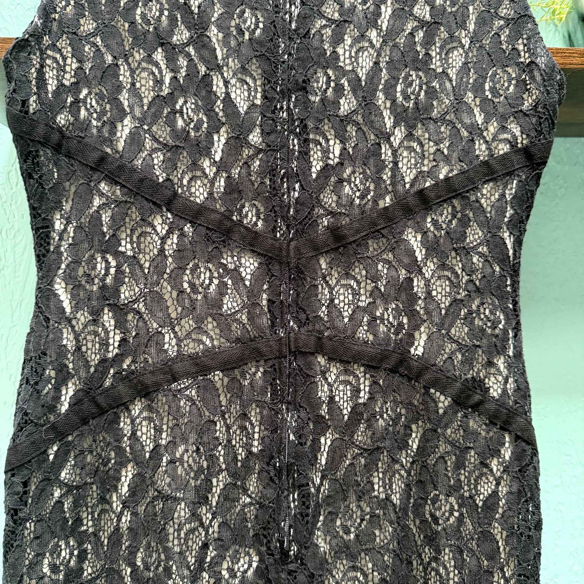 Bisou Bisou Black Lace Sleeveless Sheath Cocktail Mini Dress Size 8 LBD Formal  7