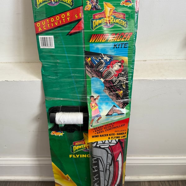 Vintage 1994 Power Rangers Wind Racer Kite Sealed