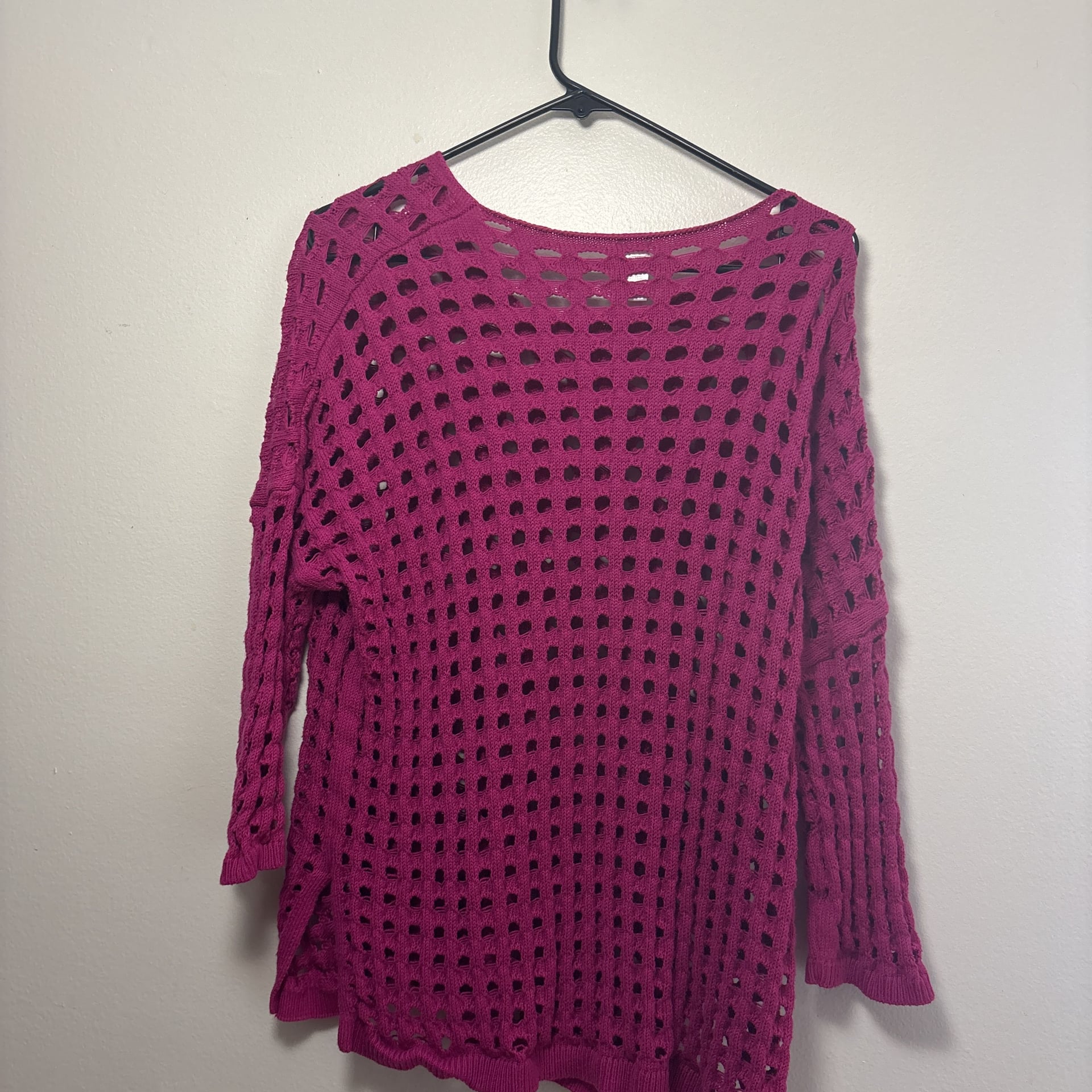 Fuchsia Open Knit Sweater 4
