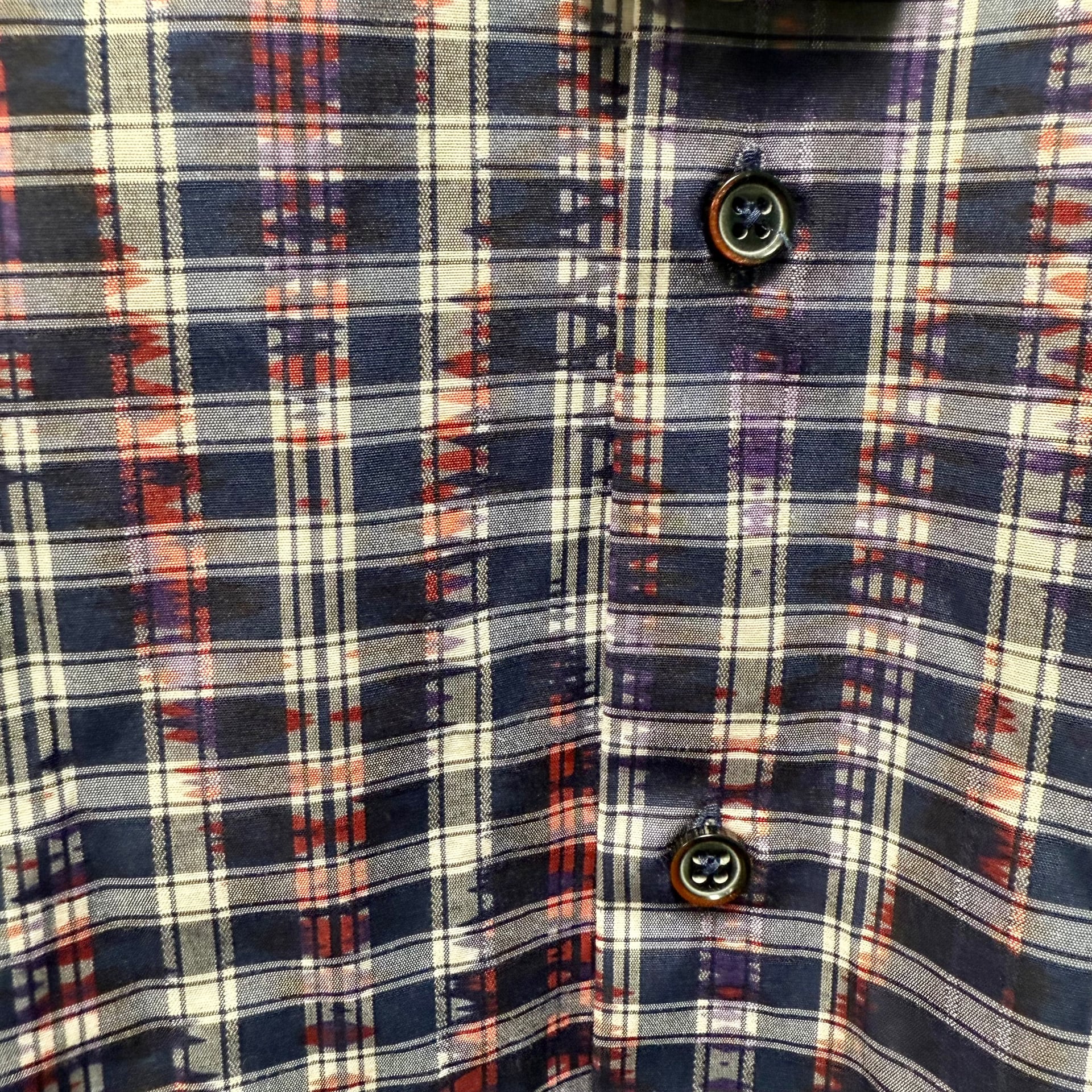 NWT Visconti Black Men Sz S Wavelength Plaid ButtonUp Shirt MultiColor Geometric 6