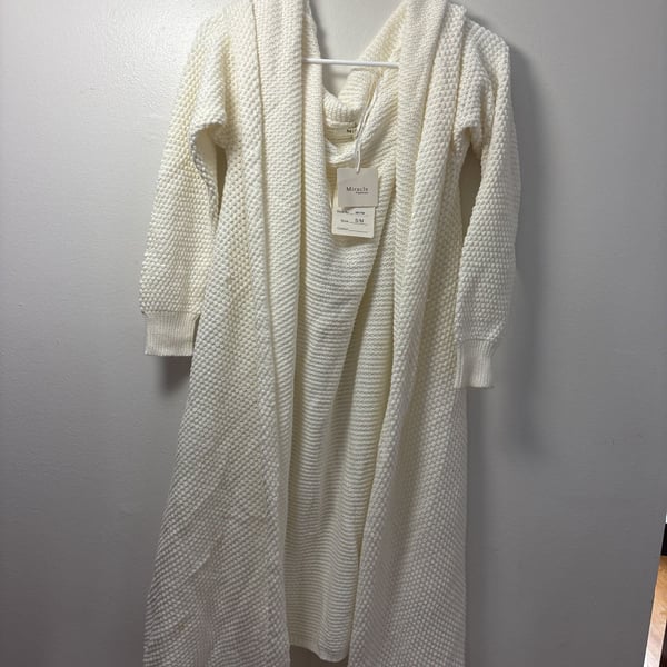 River Island Cable Knit Patchwork Cardigan in Cream