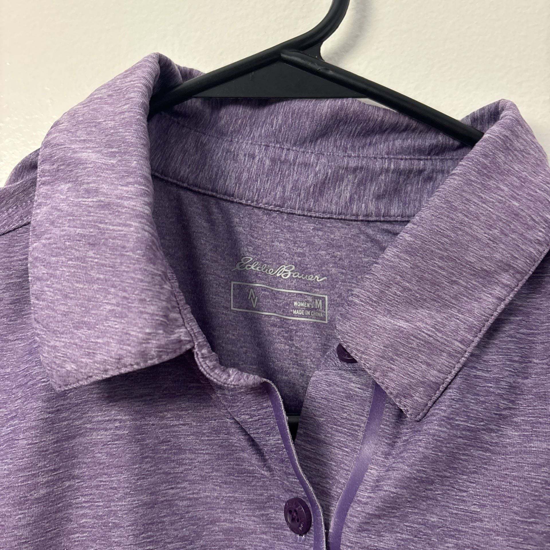Eddie Bauer Polo Shirt in Heathered Purple, Size M 4