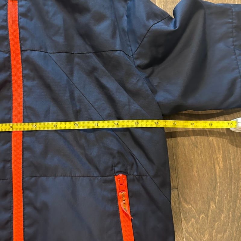Champion Boys Rain Jacket M Blue Hooded Full Zip Kids Coat Lightweight 4