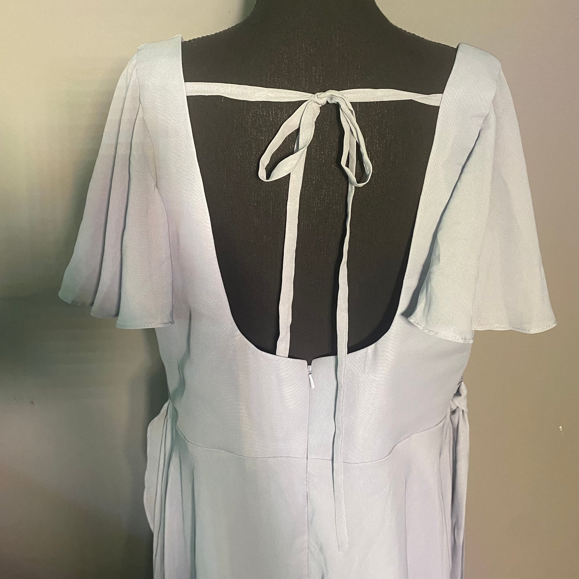 Light Blue Ruffled High-Low Asymmetric Hem Dress NWT MSRP $219 Size 16W 5