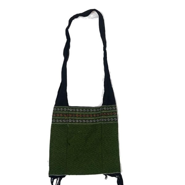Handmade Boho Striped Crossbody Shoulder Bag with Owl Embroidery and Fringe