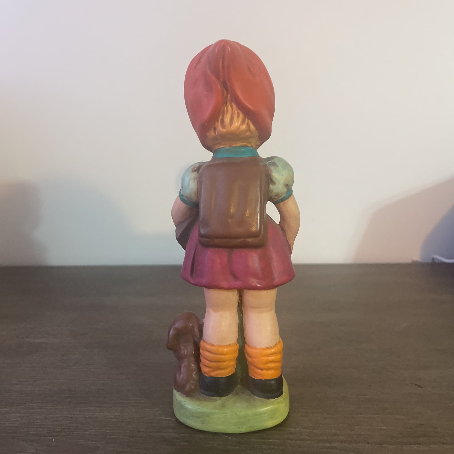 Vintage Ceramic School Girl with Books and Puppy Figurine 3
