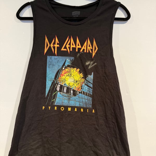 Def Leppard Pyromania Faded Black Women's Muscle Tank Top
