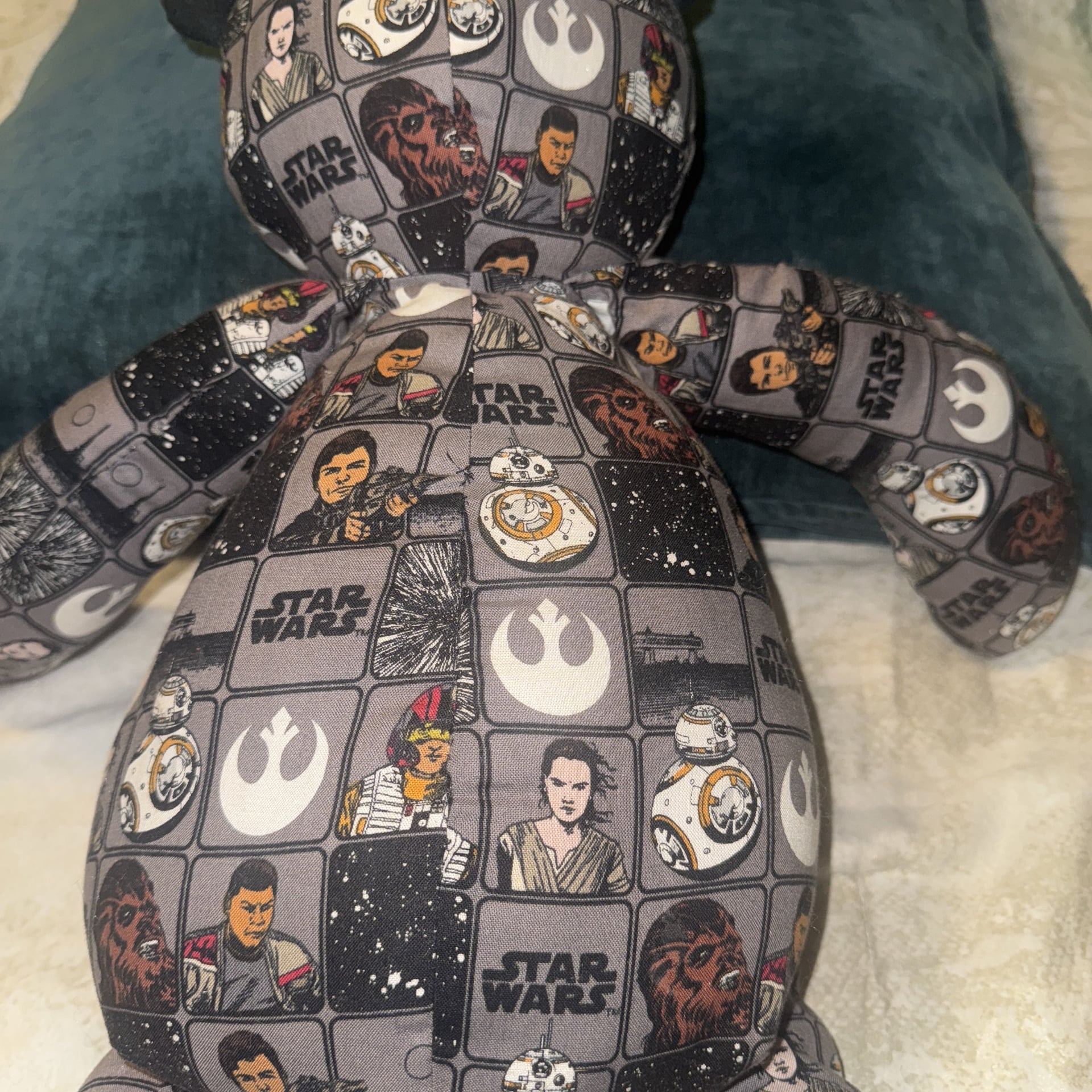 Hand made Star Wars Dark Side Light Side Reversible Plush Bear 7