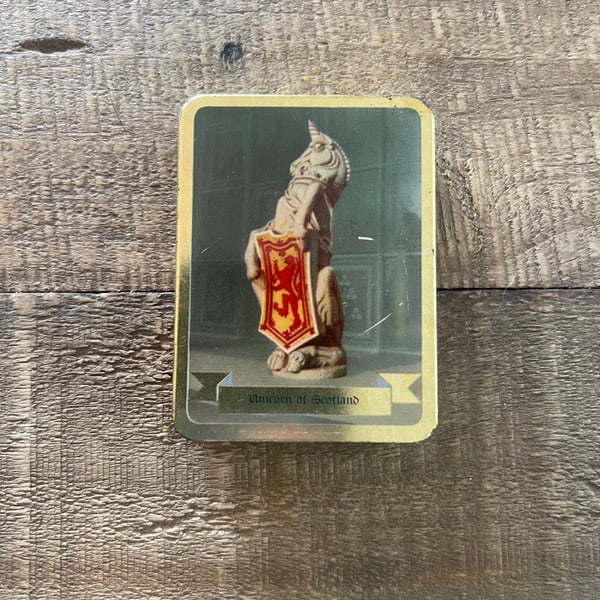 Vintage Unicorn of Scotland Sliding Mints Tin