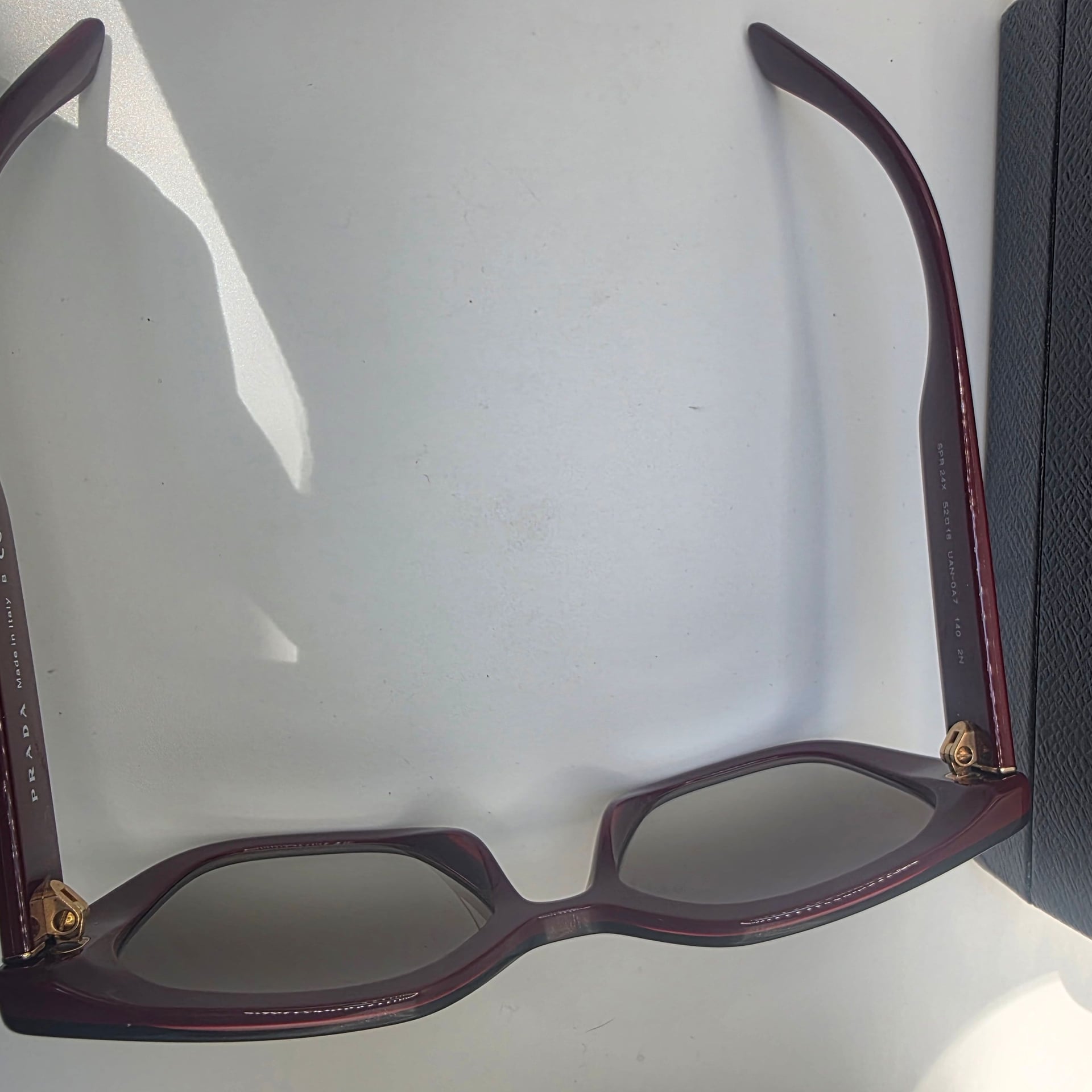 Prada Women's Red Polarized Sunglasses Shades Size 52-18-140 6