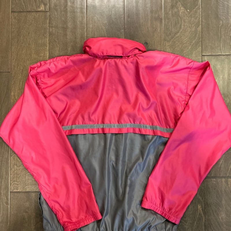 Vintage New Balance Windbreaker Jacket Pink Gray S Reflective Stripe Full Zip 5