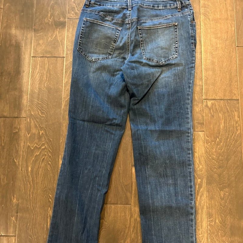 Chico's Platinum Boyfriend Mid Rise Blue Denim Jeans Size 0.5 (6) 6