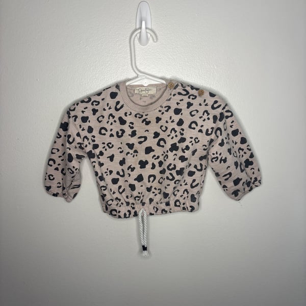 Jessica Simpson Leopard Print Cropped Sweatshirt