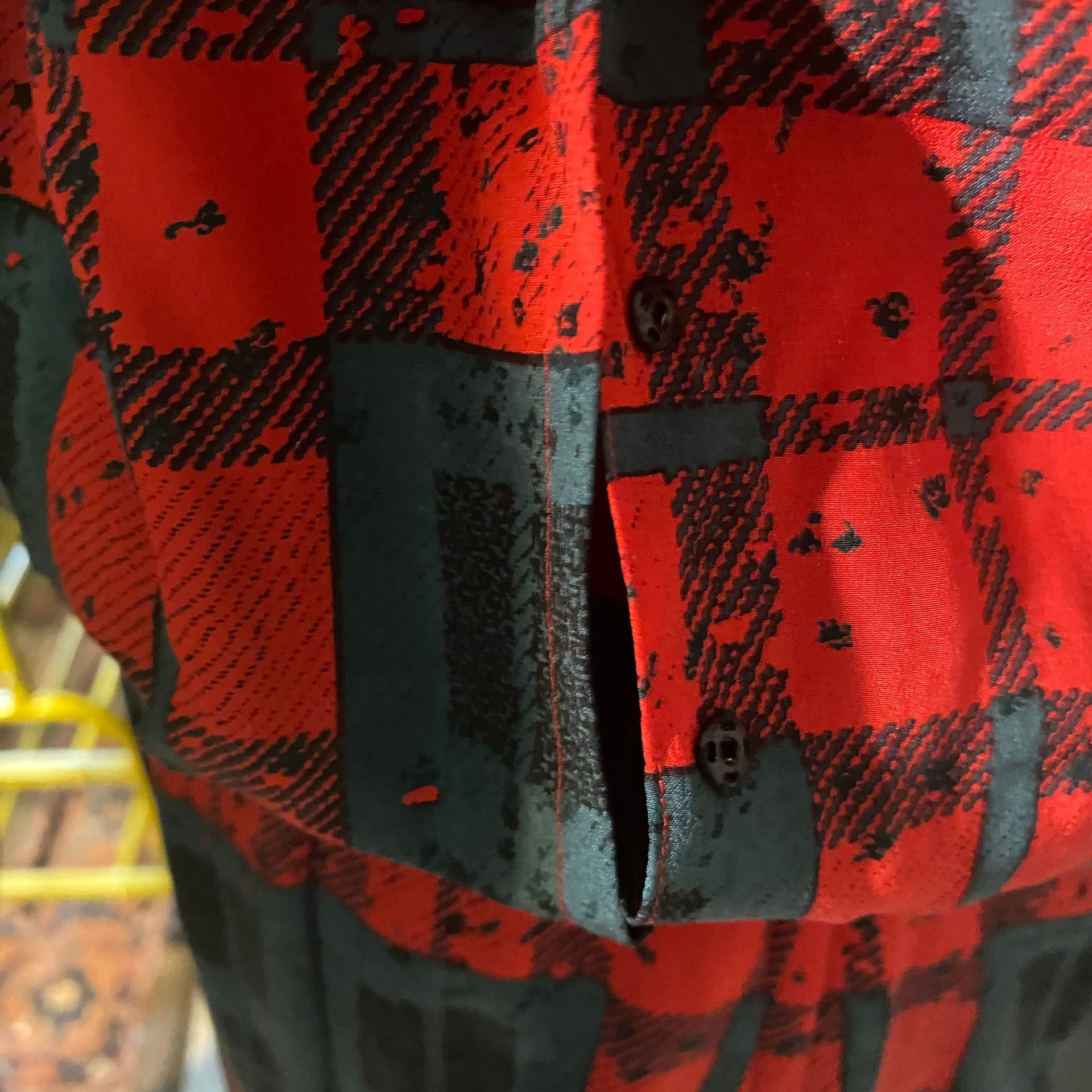 Vintage 1980s Albert Nipon Red Green & Black Plaid Drop Waist Silk Dress 4