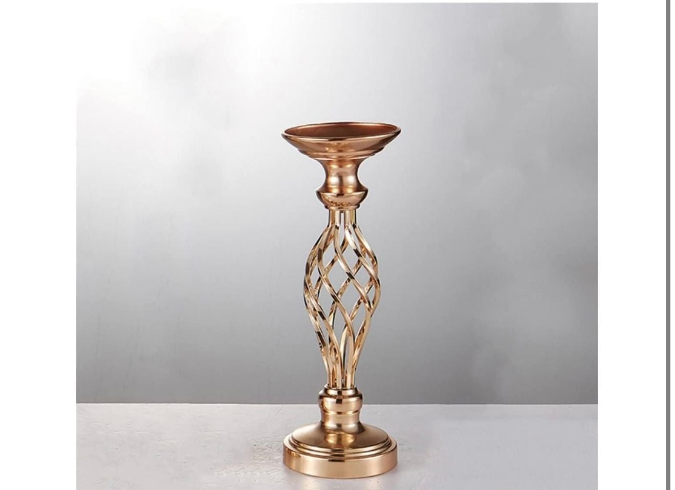 Gold Metal Flower Vase Candle Holder Road Lead Table Centerpiece 1