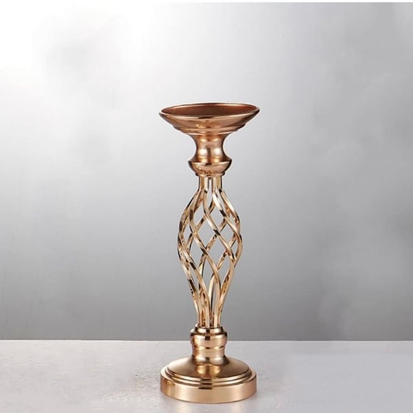 Gold Metal Flower Vase Candle Holder Road Lead Table Centerpiece