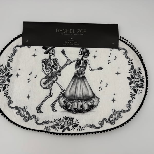 Royal Stafford Halloween Skeleton Wedding Couple Dinner Plates Set of 4