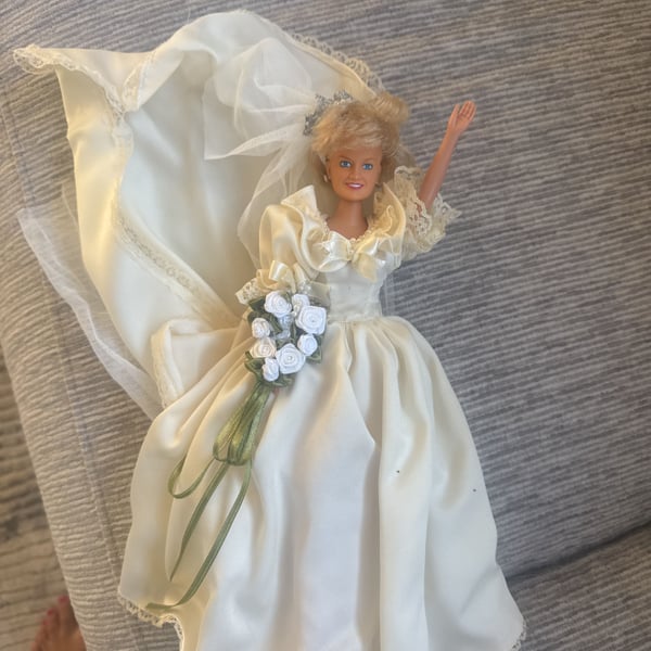 Princess Diana Bride Doll with Veil and Train 
