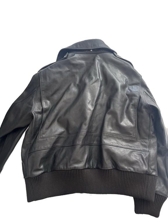 Men’s Burberry Leather Bomber Jacket Black 5