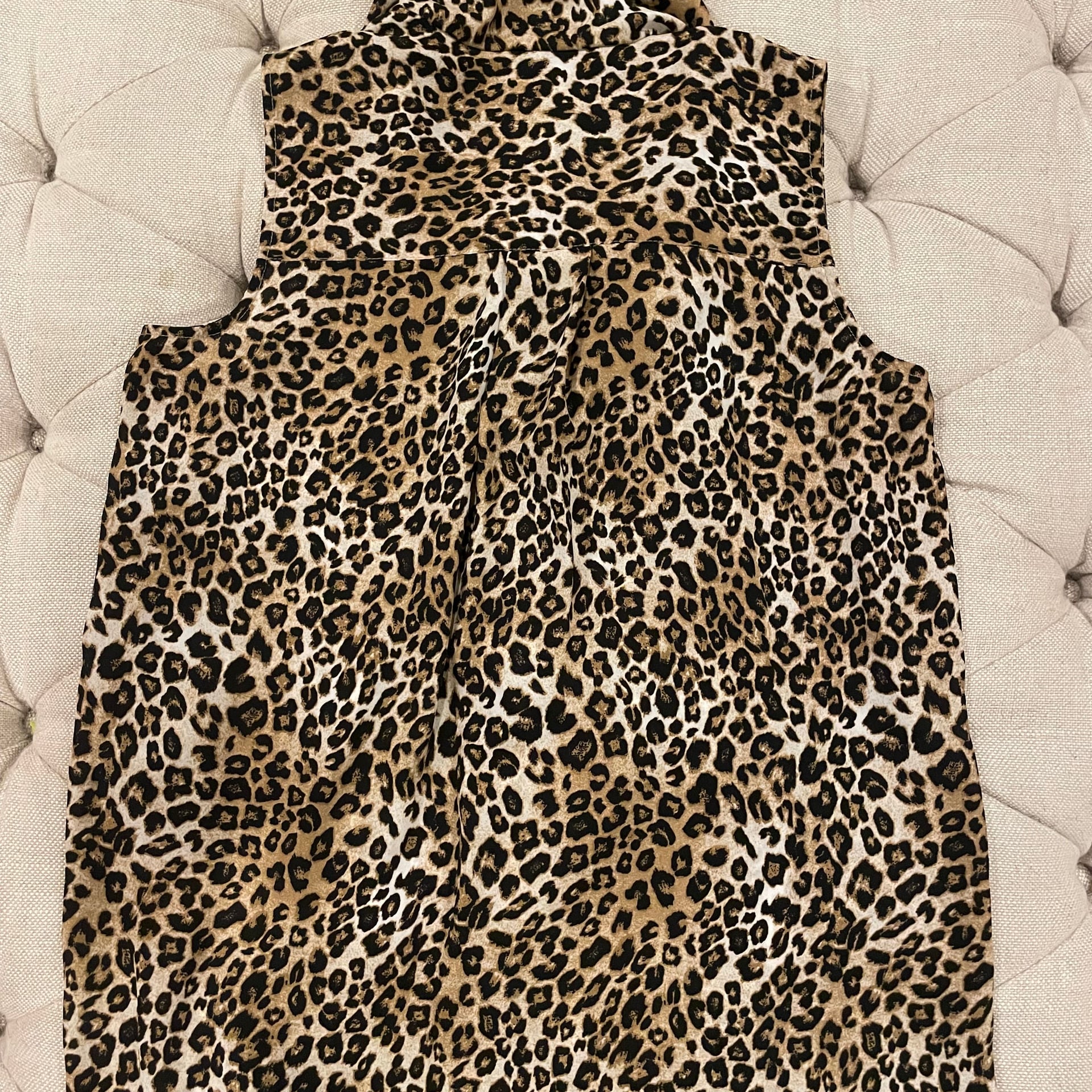 Tahari Leopard Y2K Baddie Animal Print Draped Sleeveless Blouse Top M 7