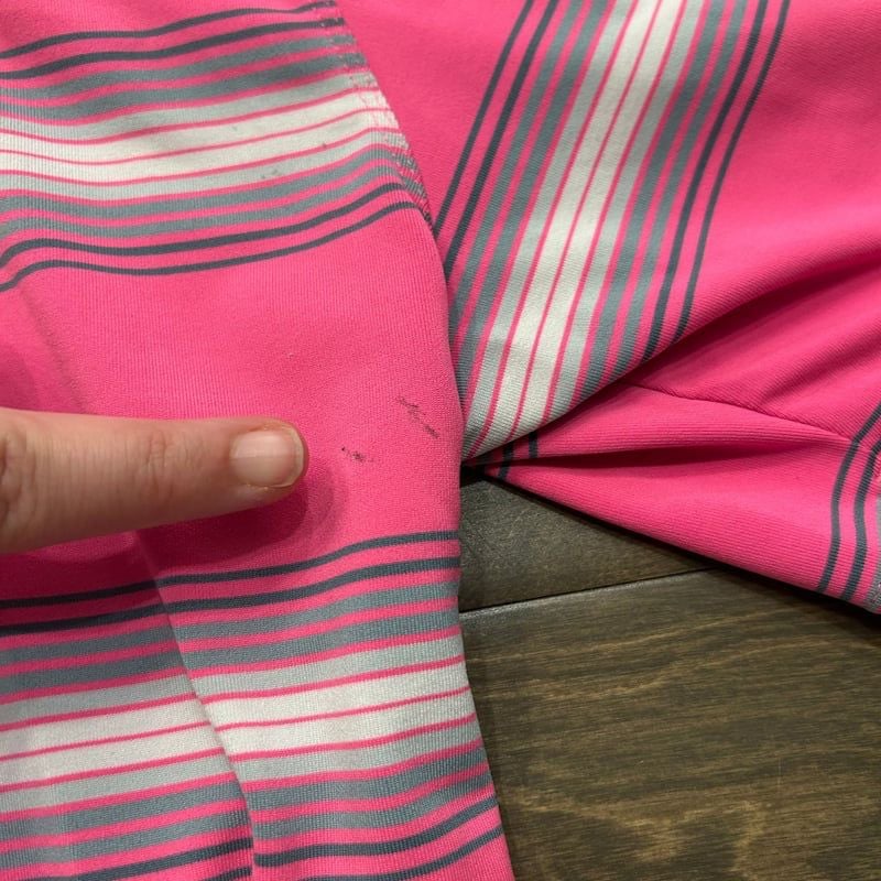 Nike Golf Tour Performance Dri-Fit Pink Striped Polo Shirt Large 4