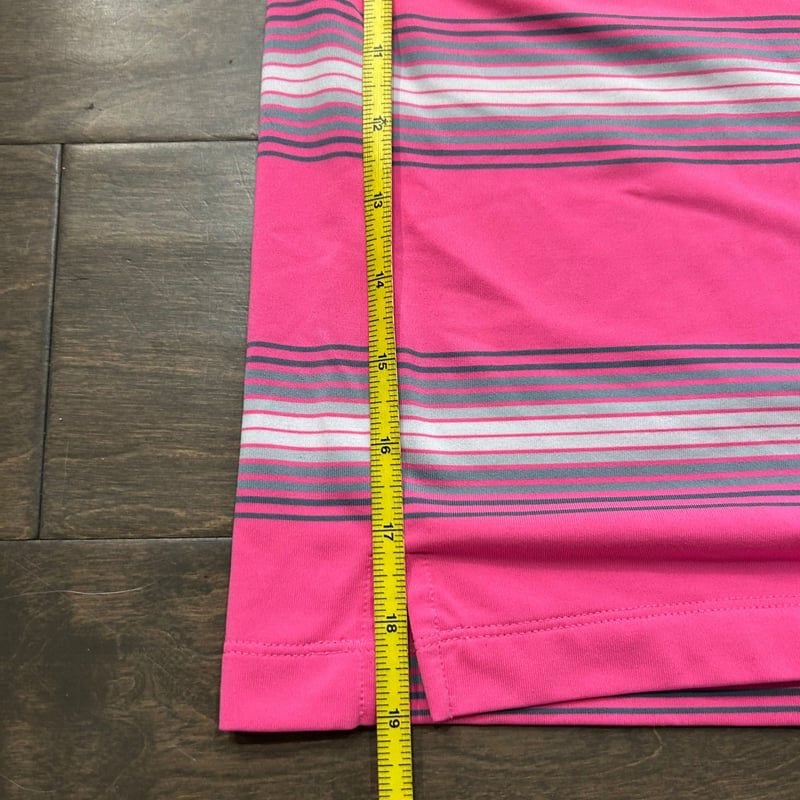 Nike Golf Tour Performance Dri-Fit Pink Striped Polo Shirt Large 5