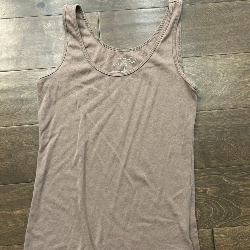 Sonoma Goods For Life Women's Everyday Ribbed Tan Tank Top 2