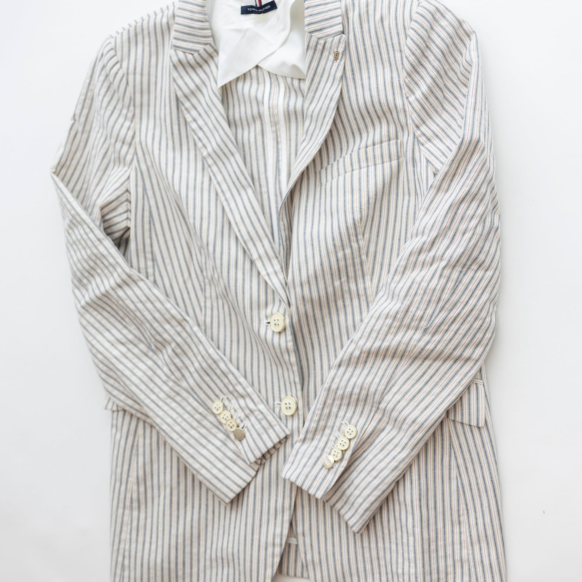 Tommy Hilfiger Men's Blue Stripe Modern-Fit Blazer Sport Coat Jacket 40Short, 1