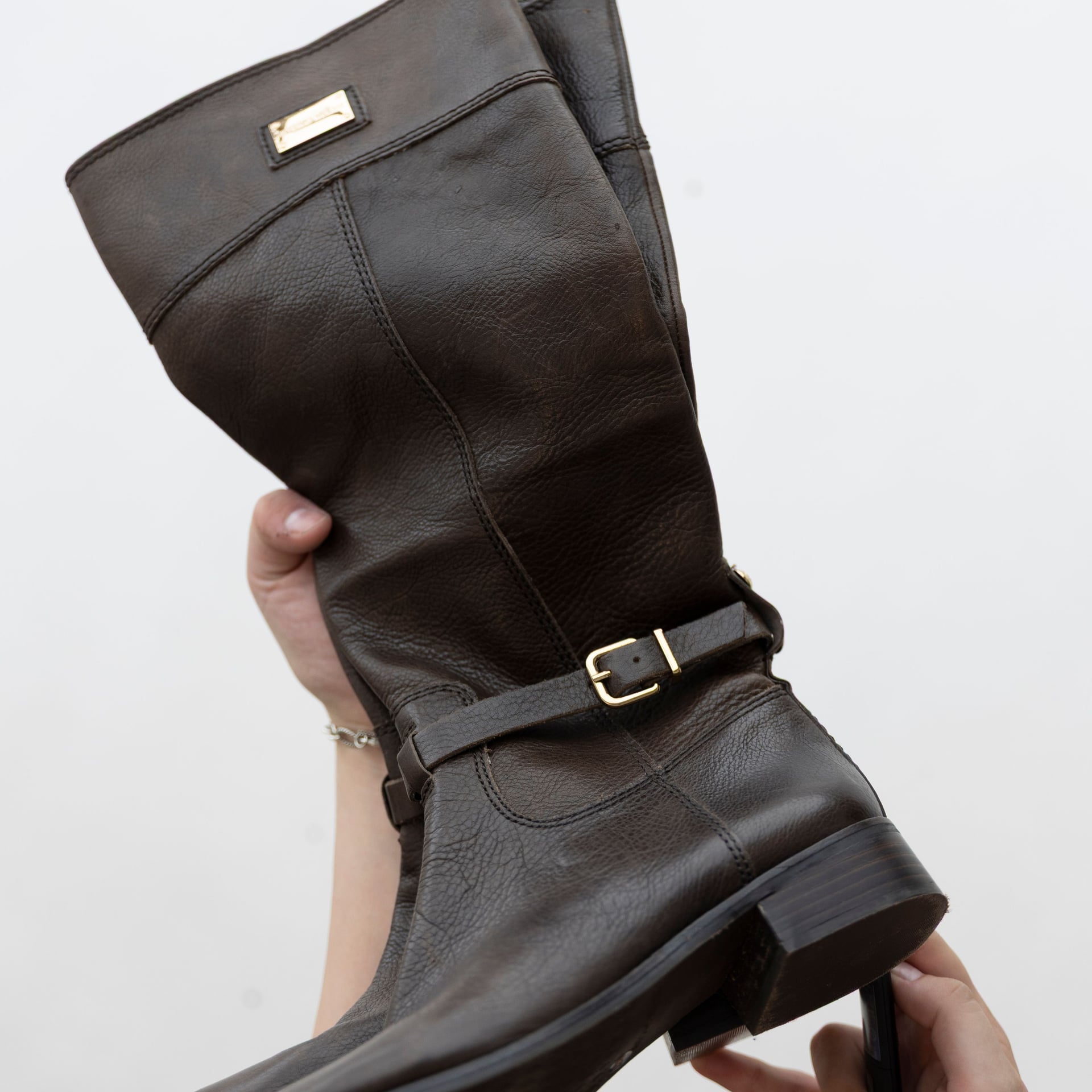 Antonio Melani Brown Leather Tall Riding Boots 3