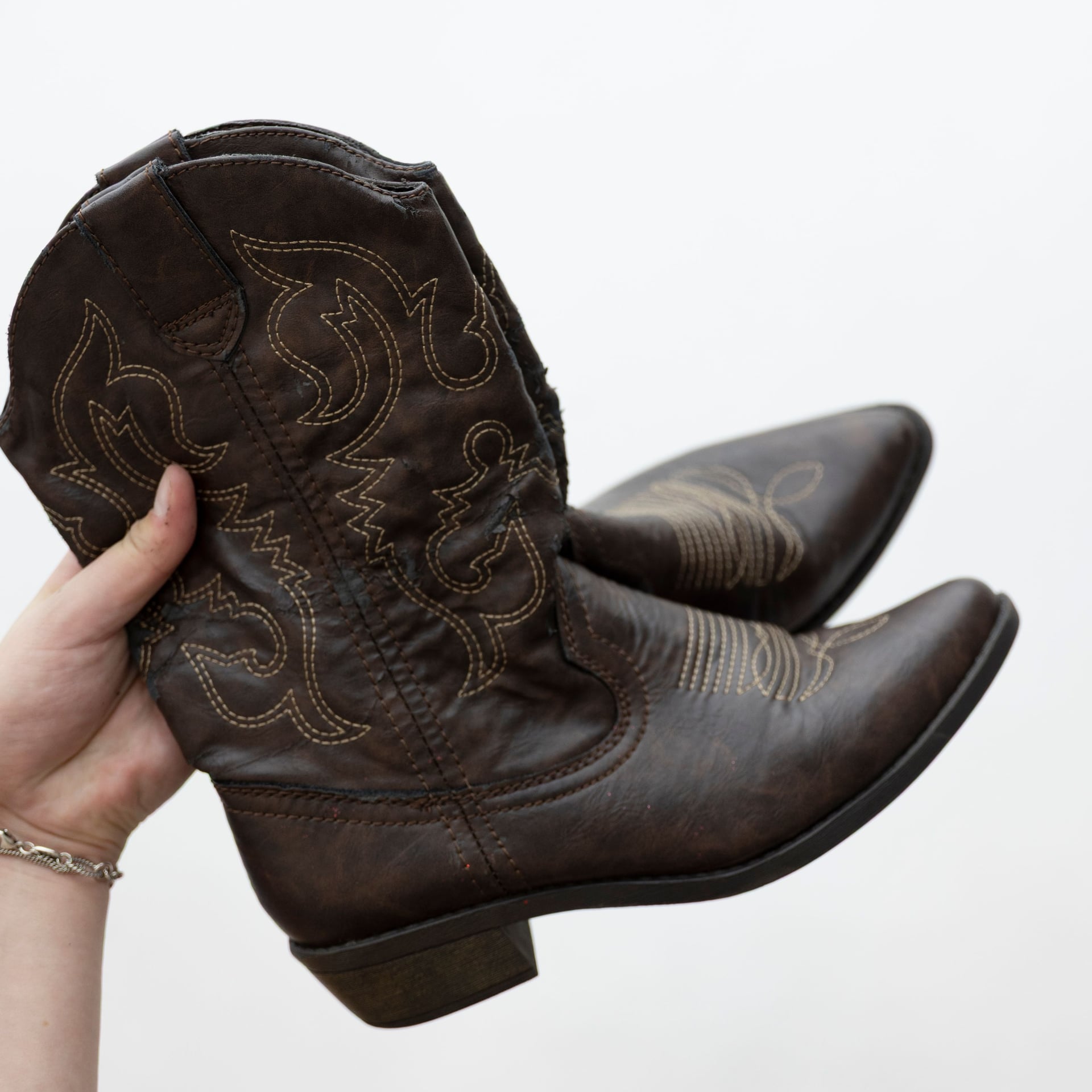 Description: Brown Rampage boots with mid-calf... 4