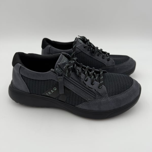 Waldläufer M-Iris Black Nubuck Stretch Lace/Zip Combination Shoes