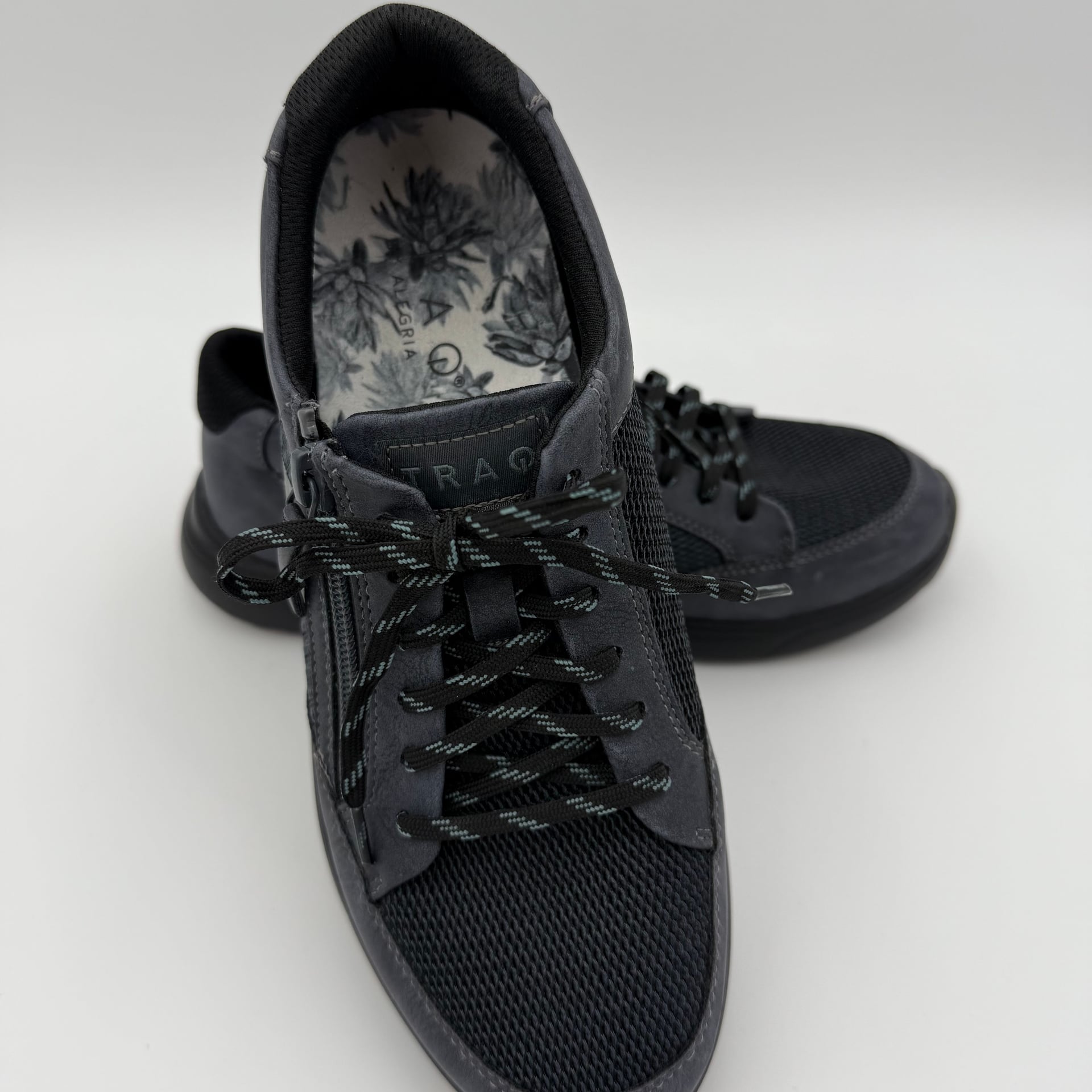 Waldläufer M-Iris Black Nubuck Stretch Lace/Zip Combination Shoes 2