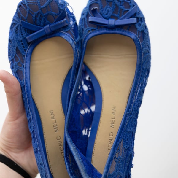 ANTONIO MELANI BLUE LACE FLATS