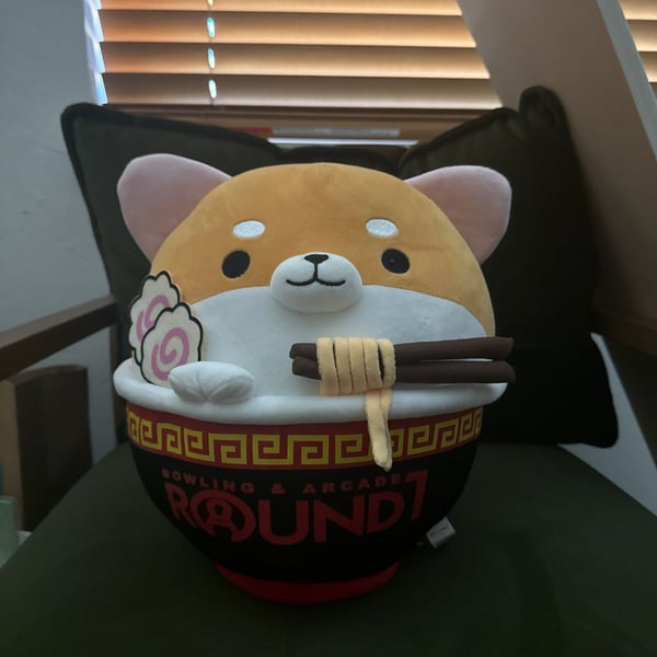 Takashoji Shiba Inu Dog Ramen Noodle Bowl Plush