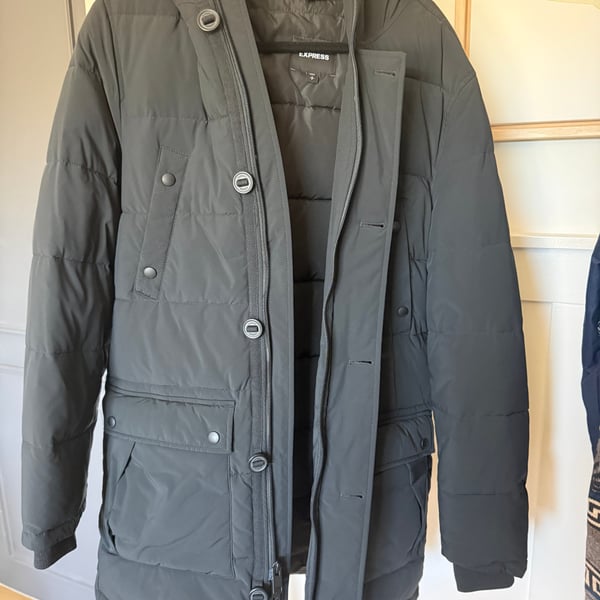 Express Black Hooded Parka