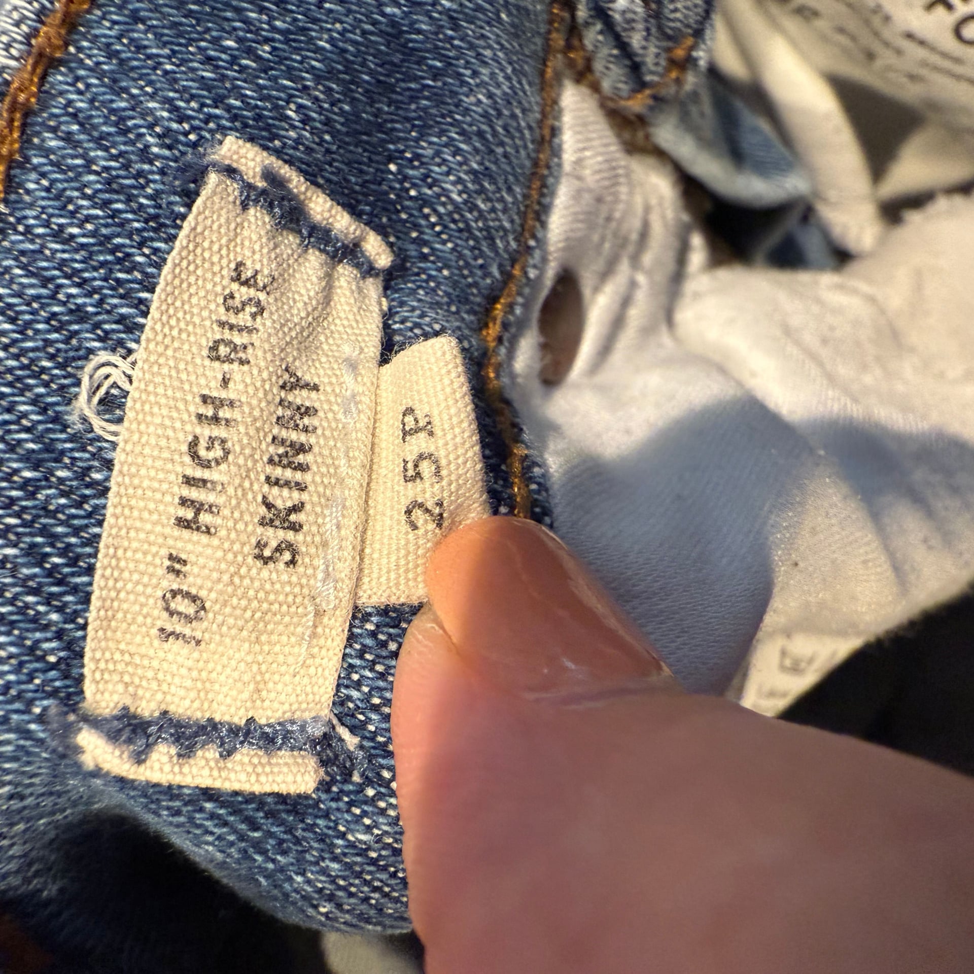 Madewell 10” High-Rise Skinny Jeans Button Fly Raw Hem Size 25P Petite 3