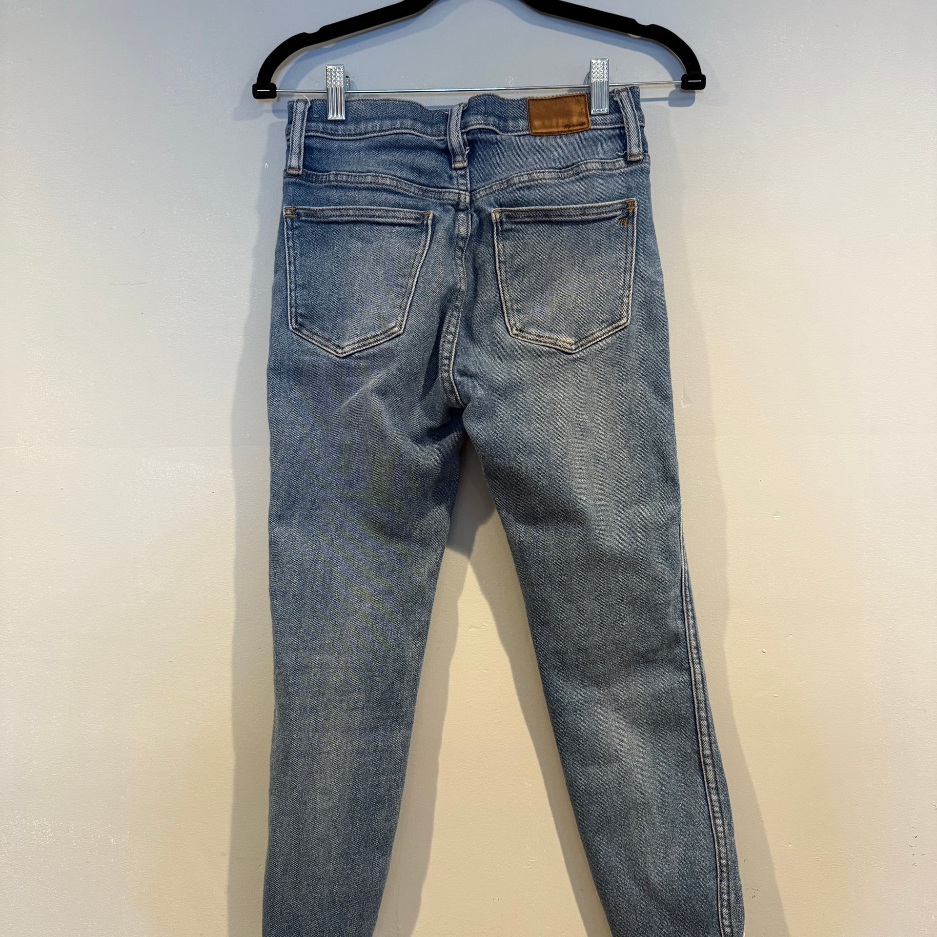 Madewell 10” High-Rise Skinny Jeans Button Fly Raw Hem Size 25P Petite 2