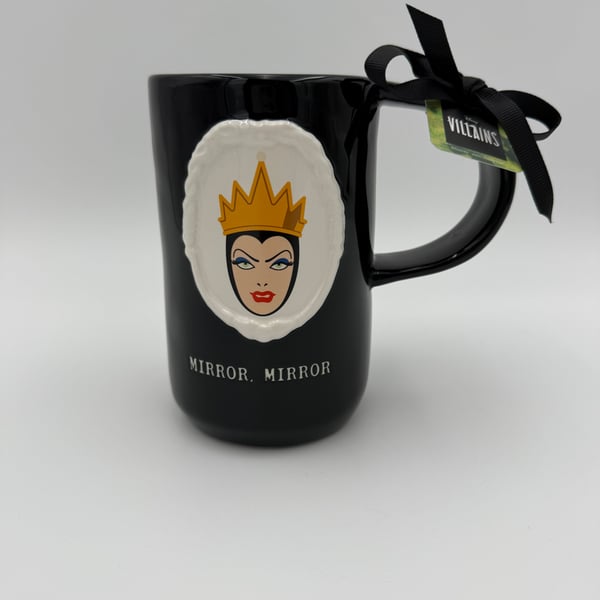 Two Disney Villains Evil Queen Mirror Mirror Tall Black Mug